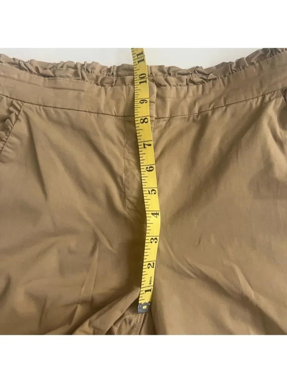 J Crew Tan Chino With Ruffle Waist and Pocket Detail - 2